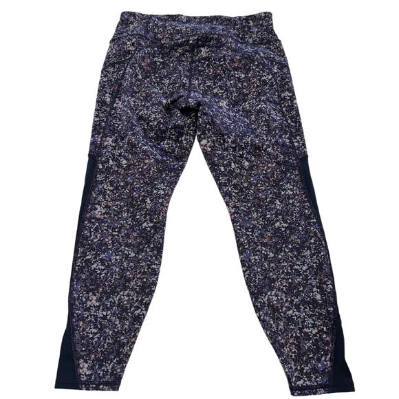 Athleta Leggings Womens Medium‎ Petite Purple Rainer Printed Mesh Tight - Picture 3 of 7